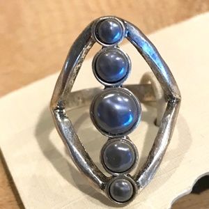 Lucky Brand Ring with Grey Faux Pearls--NWT!